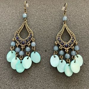 Very pretty earrings. Bronze with blue. Used/good conditions.